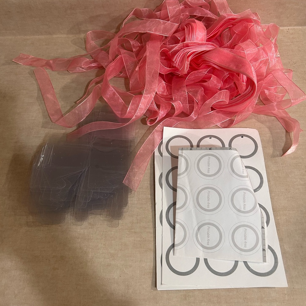 Clear Party Favor Box Kit with Pink Ribbons - Picture 6 of 6